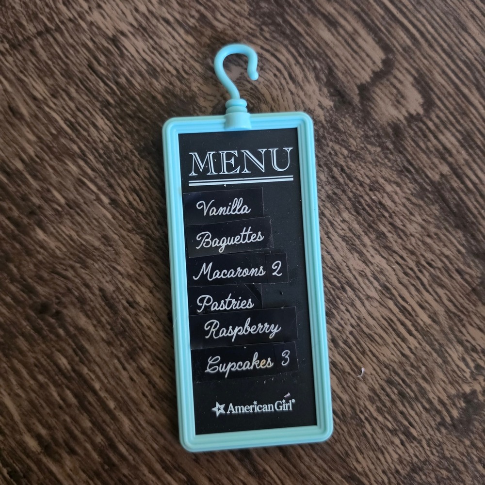AMERICAN GIRL Menu Board Kids OS Blue Graces French Bakery Accessory